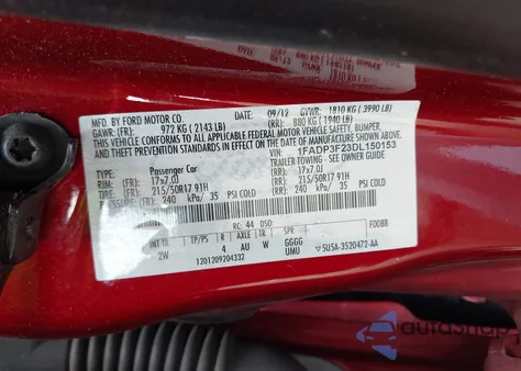 2013 Ford Focus Se из США, поврежденный, VIN 1FADP3F23DL150153